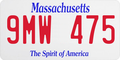 MA license plate 9MW475