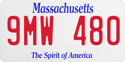 MA license plate 9MW480