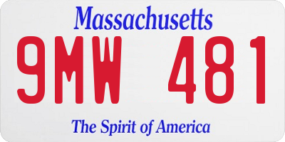 MA license plate 9MW481
