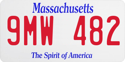 MA license plate 9MW482