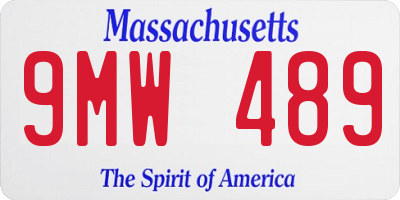 MA license plate 9MW489