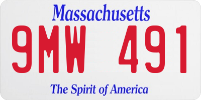 MA license plate 9MW491