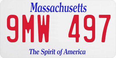 MA license plate 9MW497