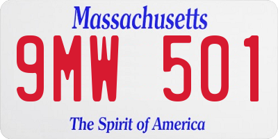 MA license plate 9MW501