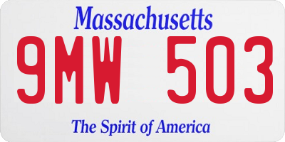 MA license plate 9MW503