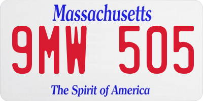 MA license plate 9MW505