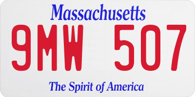 MA license plate 9MW507