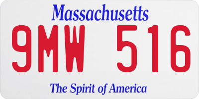 MA license plate 9MW516