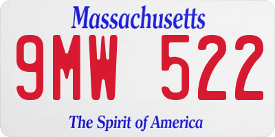 MA license plate 9MW522