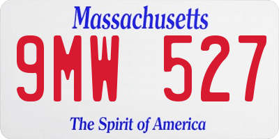 MA license plate 9MW527