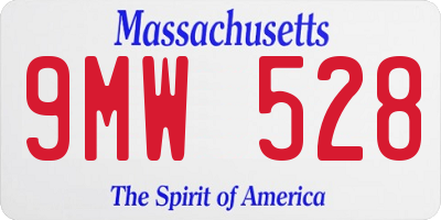 MA license plate 9MW528