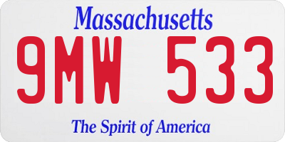 MA license plate 9MW533