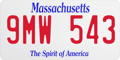 MA license plate 9MW543