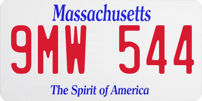 MA license plate 9MW544