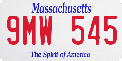 MA license plate 9MW545