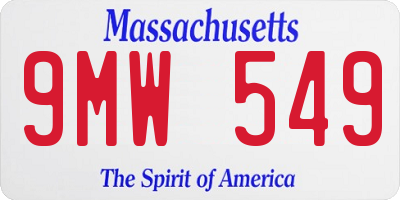 MA license plate 9MW549