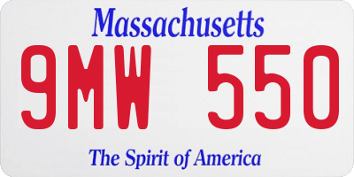 MA license plate 9MW550