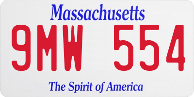 MA license plate 9MW554
