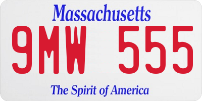 MA license plate 9MW555