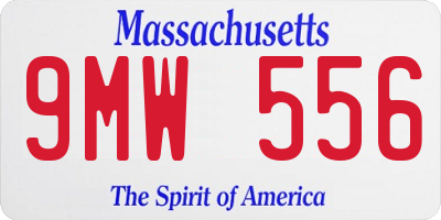 MA license plate 9MW556