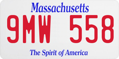 MA license plate 9MW558