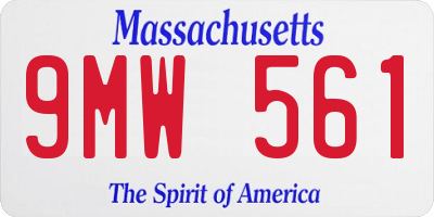 MA license plate 9MW561