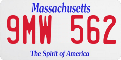 MA license plate 9MW562