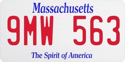 MA license plate 9MW563