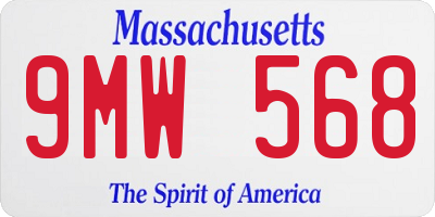 MA license plate 9MW568