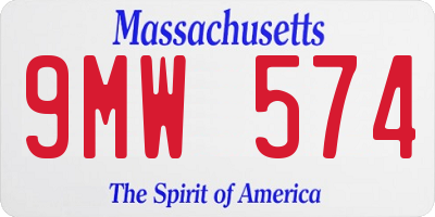 MA license plate 9MW574