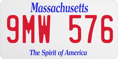 MA license plate 9MW576