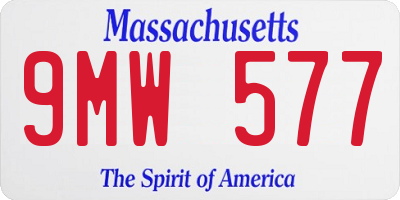 MA license plate 9MW577