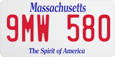 MA license plate 9MW580
