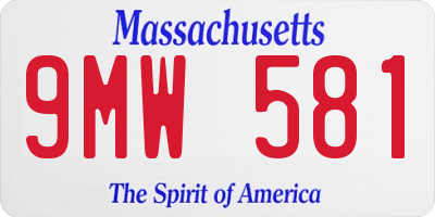 MA license plate 9MW581