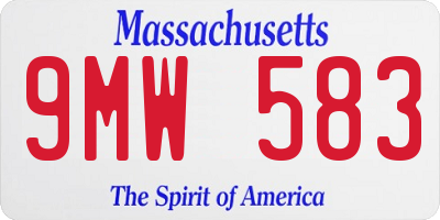 MA license plate 9MW583