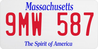 MA license plate 9MW587