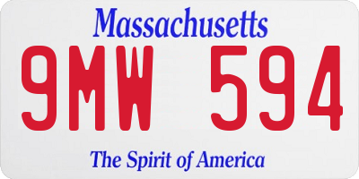 MA license plate 9MW594