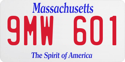 MA license plate 9MW601