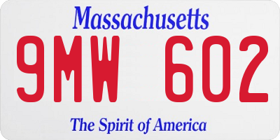 MA license plate 9MW602