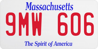 MA license plate 9MW606