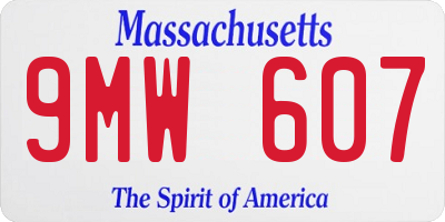 MA license plate 9MW607