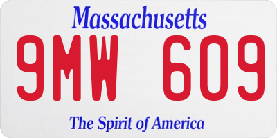 MA license plate 9MW609
