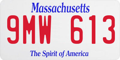 MA license plate 9MW613