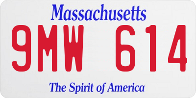 MA license plate 9MW614
