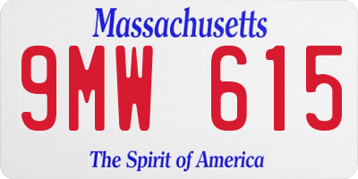 MA license plate 9MW615