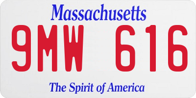 MA license plate 9MW616