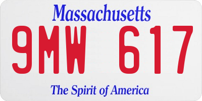 MA license plate 9MW617