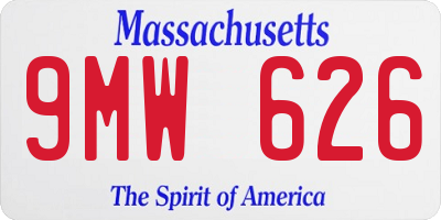 MA license plate 9MW626