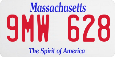 MA license plate 9MW628