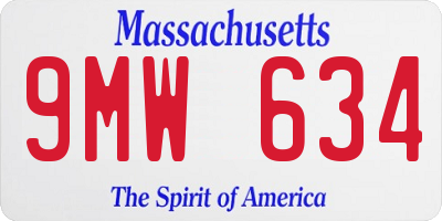 MA license plate 9MW634